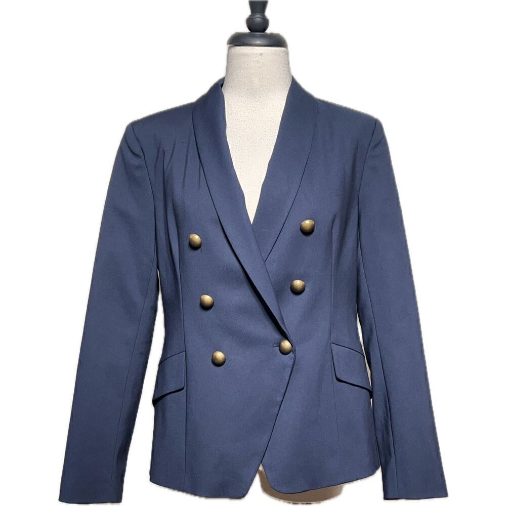 Mohito Collection Navy Double Breasted Fitted Blazer Suit Jacket  Size 40 Large